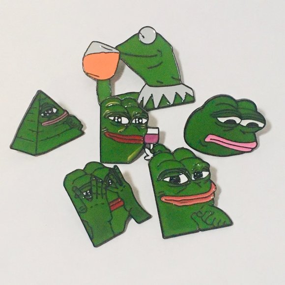 😎Funny Kermit the Frog Meme Enamel  brooch Set - Picture 1 of 1